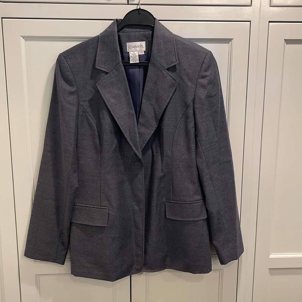Grey Chadwicks Jacket Blazer Wool Size 10